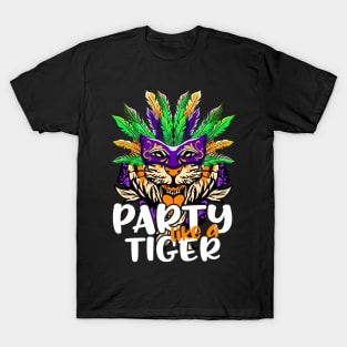 Mardi Gras 2022 Party Like A Tiger for Mardi Gras Parade Tee T-Shirt